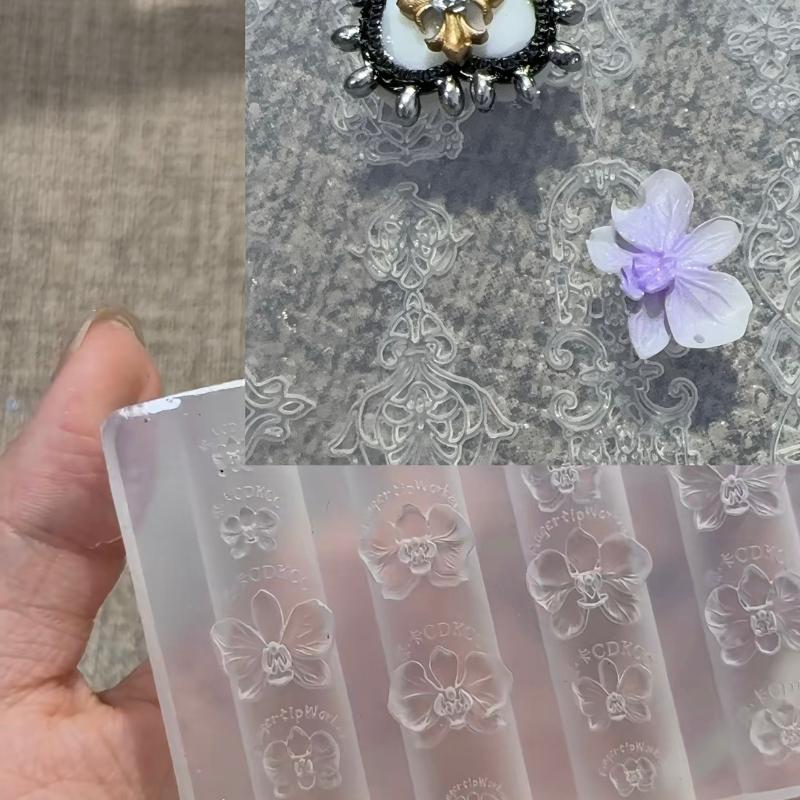 3D Силиконовая форма для ногтей в виде цветка фаленопсиса, DIY, шаблон для маникюра с дизайном цветка орхидеи-бабочки, инструменты для лепки, форма для нейл-арта