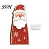 Small Decorative Wood Art Pieces Wooden Christmas Tabletop Decor, Santa Snowman Reindeer Figurine, Rustic Fireplace Mantle Decor Holiday Shelf Sitter