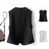 Stylish and Trendy Short Waistcoat Jacket for Women, Sleeveless Round Collar Vest with Fashionable Design for Spring and Autumn