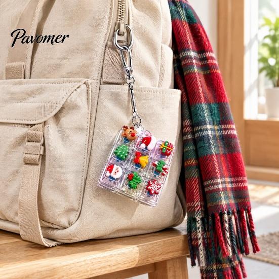Mechanical Keyboard Switch Toy Christmas Keychain Fidget Toy, Sound Sensory Stress Relief Pendant with Stocking Stuffers Click, PVC Portable