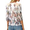 Women's Fashion Casual Three-quarter Sleeve Vintage Floral Print Round Neck Top