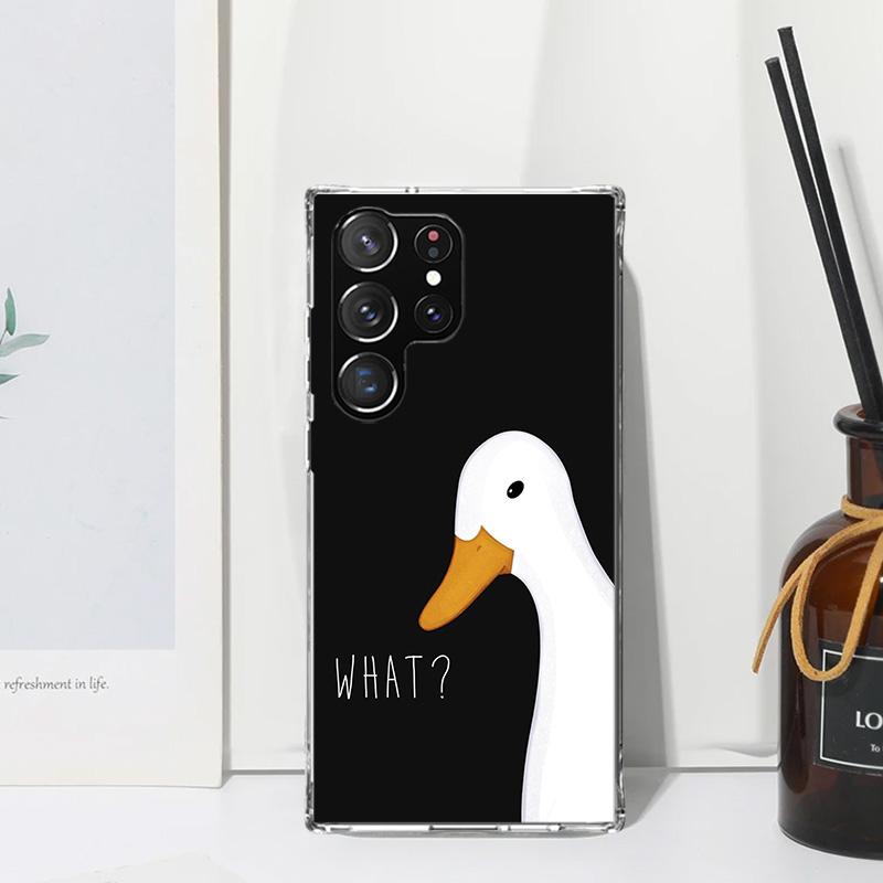 Мультяшный Милый Гусь Игровой Чехол Для Телефона Для Samsung Galaxy S25 S24 S23 S22 Ultra S21 FE S20 Plus S10 + S10E Художественный Fundas Задняя Крышка S24