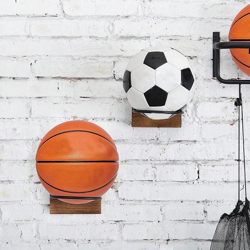 Настенное крепление для баскетбольного мяча, настенный держатель для мяча, деревянная металлическая подставка для демонстрации мяча, настенная стойка, стеллаж для хранения, органайзер для мячей, настенное крепление для футбольного мяча