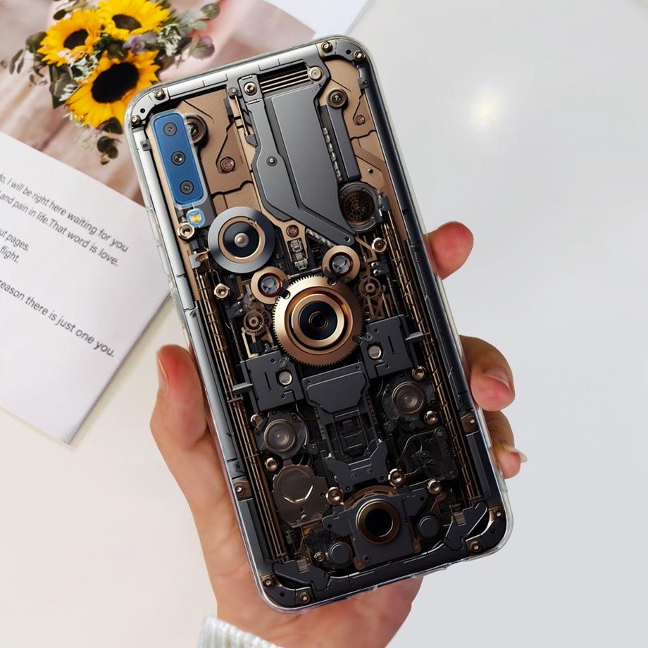 Luxuly Clear Silicone Back Cover For Samsung Galaxy A7 2018 Case 6.1" SM-A750F Bumper Fundas Soft TPU Women Fashion Rose Flower