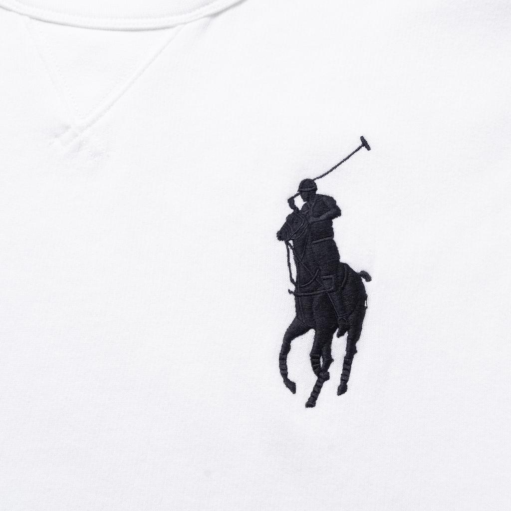 Мужской свитшот из флиса с круглым вырезом и вышивкой логотипа Big Pony Polo Ralph Lauren, белый MNPOKNI16820474-100