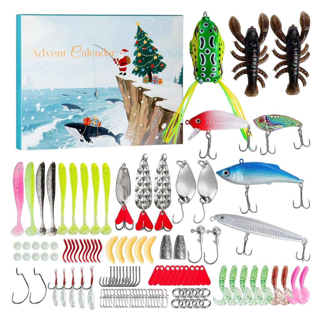 Fishing Advent Calendar, 24 Days Fishing Holiday Surprise Countdown Calendar, Advent Calendar, Gift For Fishing Lovers, Adult Men, Women, Teen Boys