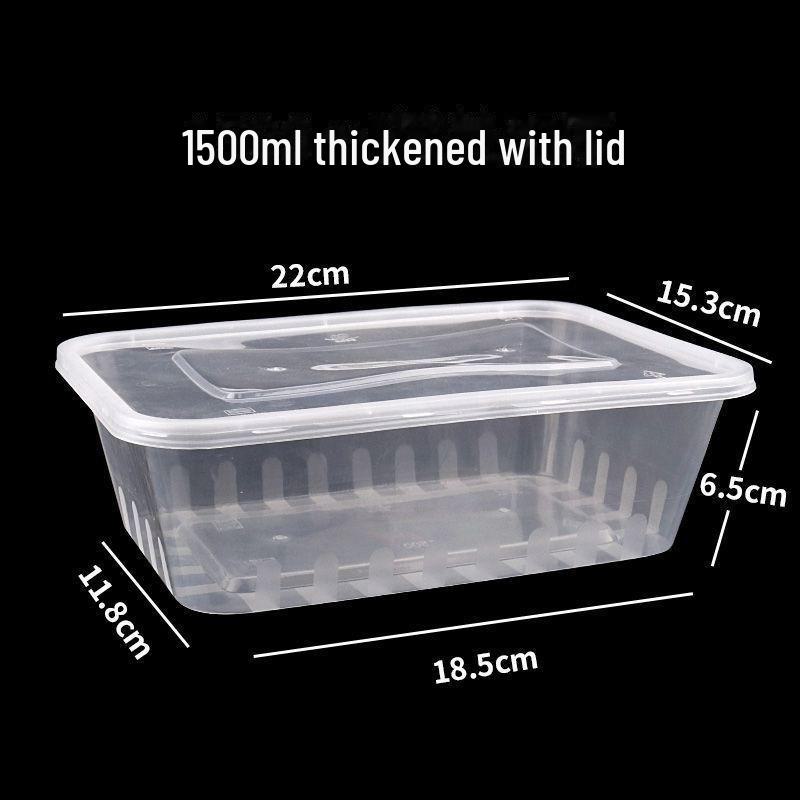 Thickened Rectangular Disposable Lunch Box with Cover - Food Grade, Perfect for Takeout and Roast Meat, Includes Free Shipping