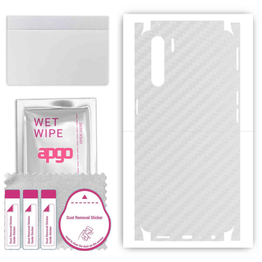 apgo Protective Skin Sticker for the Back+sides Compatible with Oppo A91, Full Wrap Film, Foil, Vinyl - Pattern Transparent Carbon