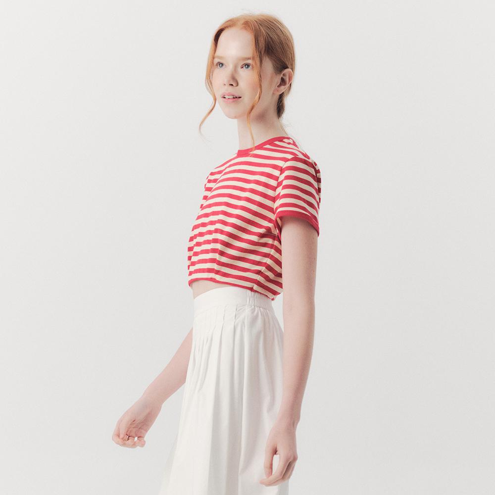 WEDNESDAY DELIGHT Wed_Modern Stripe Crop Top_Red