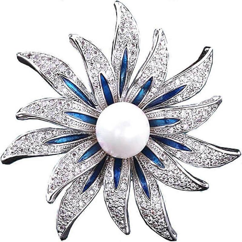 Brooch Pins for Women Fashion Flower Rhinestone Jewelry