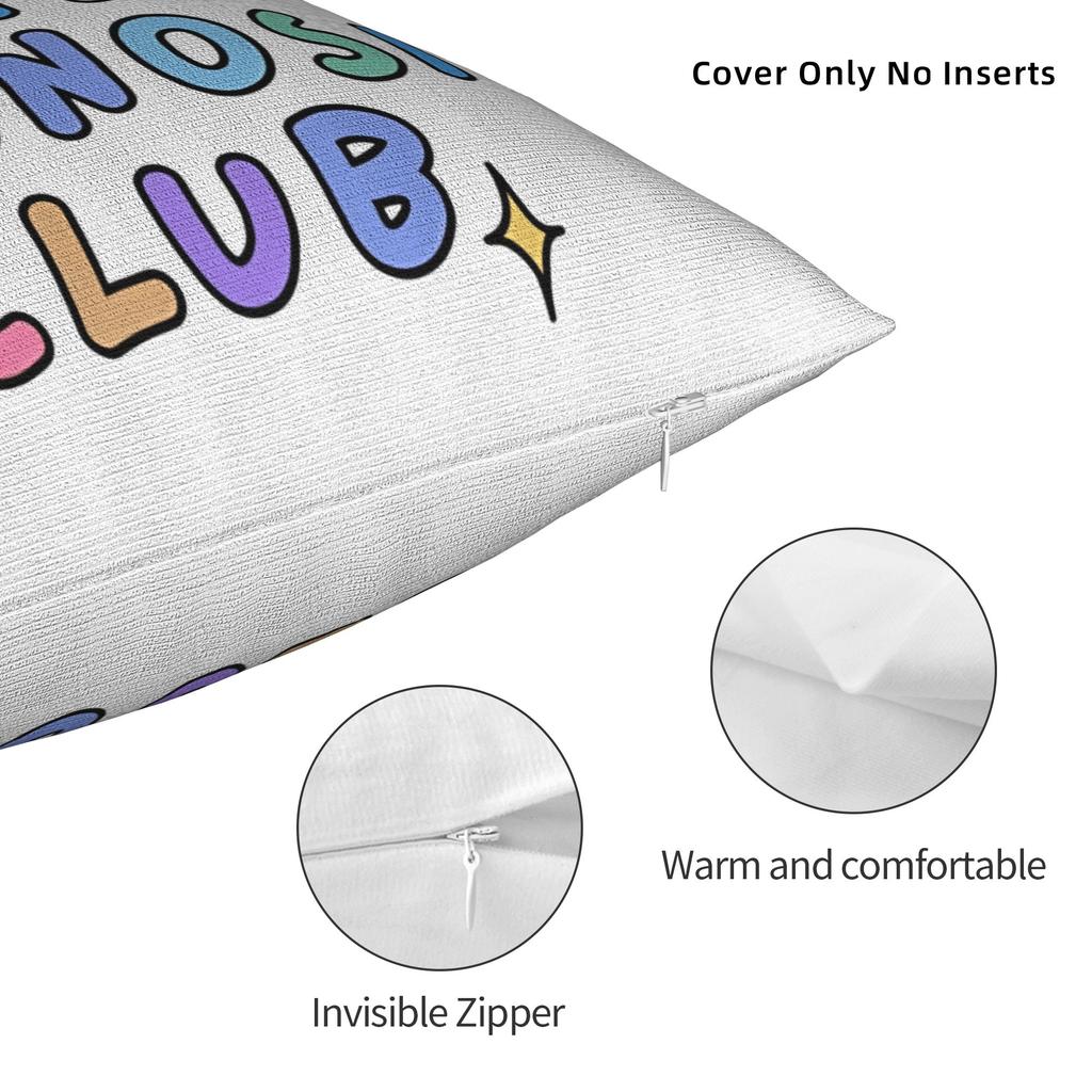 Audhd Late Diagnosis Club Pillowcases Kawaii Pillow Case For Living Room Chair Comfy Pillow Cover