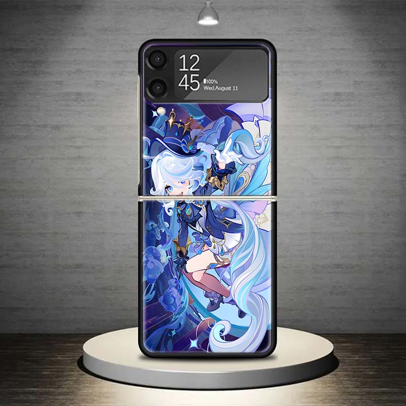Чехол для телефона Genshin Impact Furina для Samsung Galaxy Z Flip 7 6 5 4 3 5G Ударопрочный чехол Z Flip7 Flip6 ZFlip5 Flip3 Flip4 Роскошный