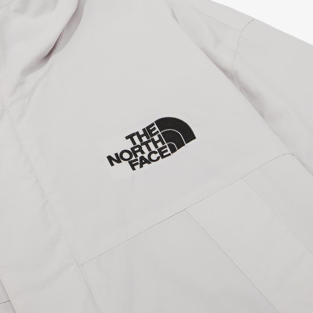 The North Face Letter Logo Printed Hooded Windbreaker Multi-Pocket Jacket Men jackets Gray NJ3BP01L
