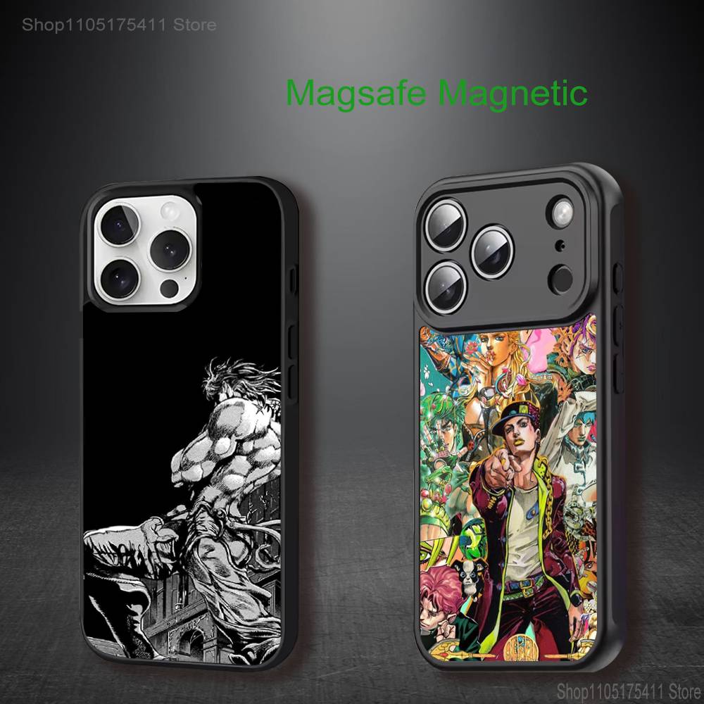 Чехол для телефона J-JoJo's Bizarre Adventure для iPhone 17,16,15,14,13,12,11,Pro,Max,Plus,Mini,SE4,E Магнитный Magsafe Беспроводная зарядка