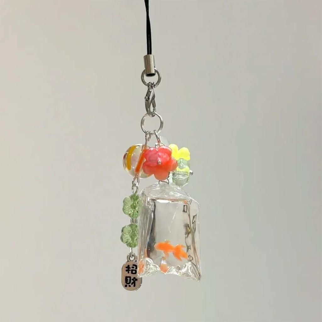 Fresh Style Koi Fish Cell Phone Strap Portable Koi Fish Phone Lanyard Jewelry with Beaded Accents for Personalization