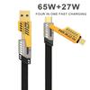100/150/200 см 4-в-1 кабель для зарядки USB Type-C 8-контактный 65 Вт 480 Мбит/с быстрая зарядка мобильного телефона планшета нейлоновый плетеный кабель для передачи данных проводной шнур