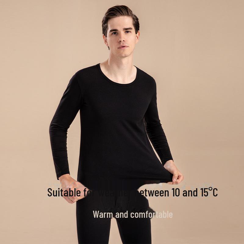Men's Pure Cotton Thermal Underwear Set - Autumn/Winter Cold-Resistant Base Layer Top & Bottoms