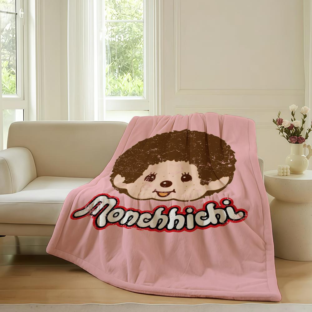 Cartoon Blanket Warm Soft Suitable For Bedroom Sofa Bed Living Room Office Travel M-Monchhichis-S Kawaii Camping Gifts