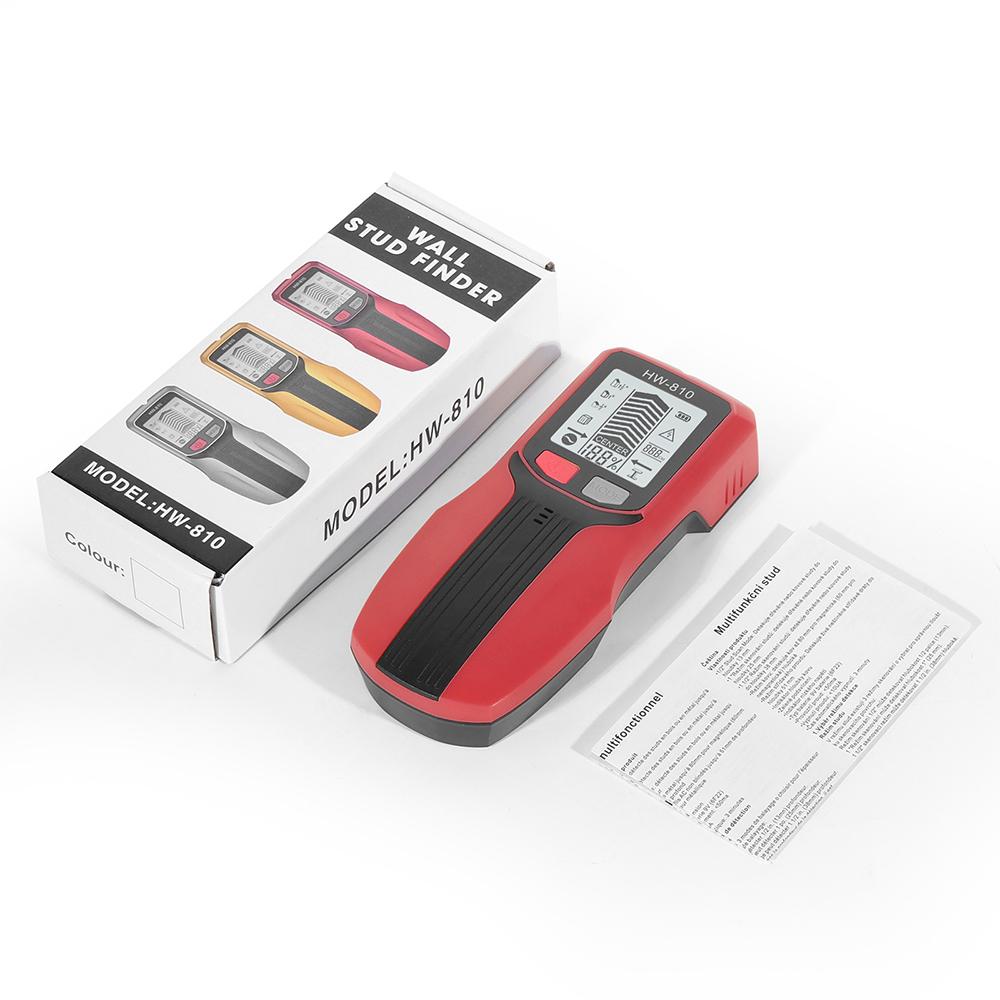 Ручной металлоискатель для стен HW-810 Многофункциональный 6 в 1 Искатель стоек стен Дерево Трубы Проводка переменного тока Металлоискатель Глубиномер Сканер стен