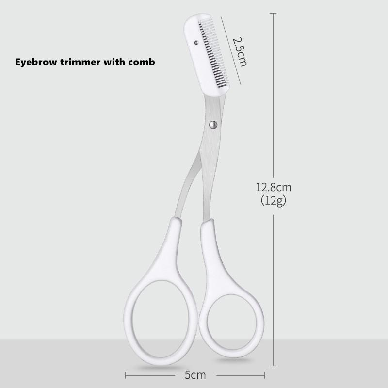 Набор из 2-х предметов: триммер для бровей и 5-кратное зеркало для макияжа, безопасный макротриммер для бровей, инструмент для ухода за бровями из нержавеющей стали