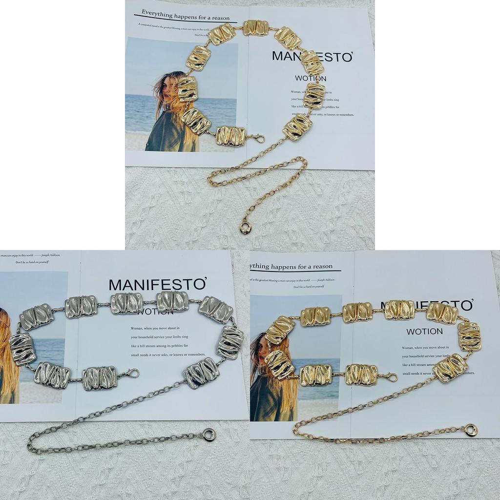 Stylish Metal Waist Chain With Irregular Design For Women Office And Casual Looks
