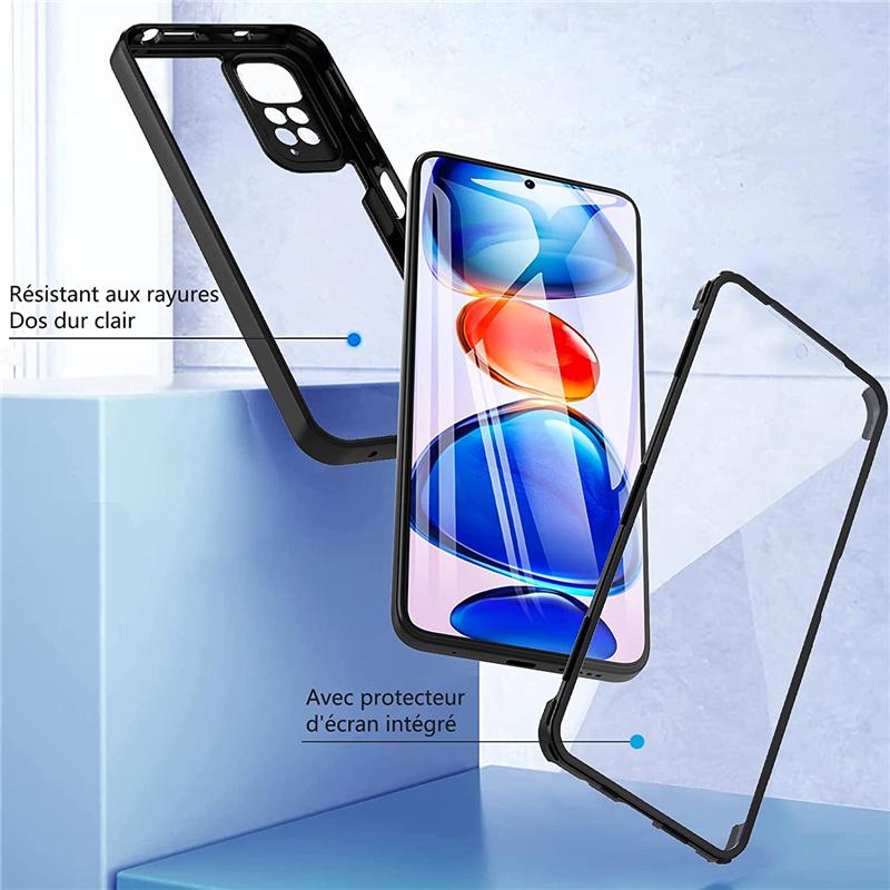 Двойная пленка на передний экран с поворотом на 360 градусов, жесткий задний чехол для Xiaomi Redmi Note 11 10 9 Pro 11S 10A 10C 9T 9A Poco X4 X3 NFC M4 M2 M3 Pro, прозрачный мягкий чехол