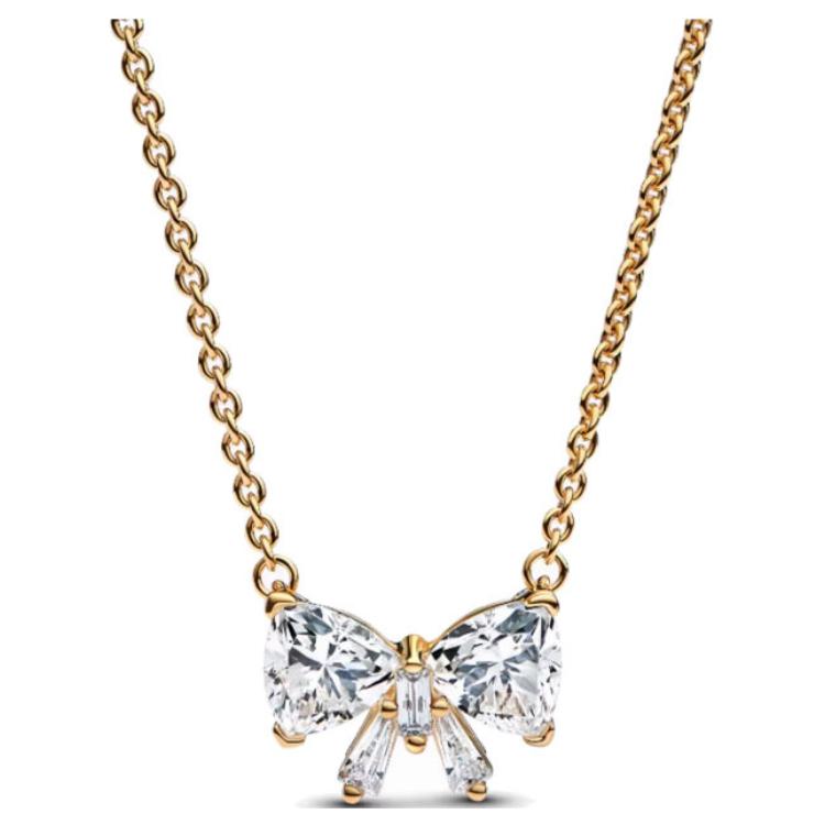 Pandora Starlight Bow Pendant Necklace Women necklace Gold 363508C01