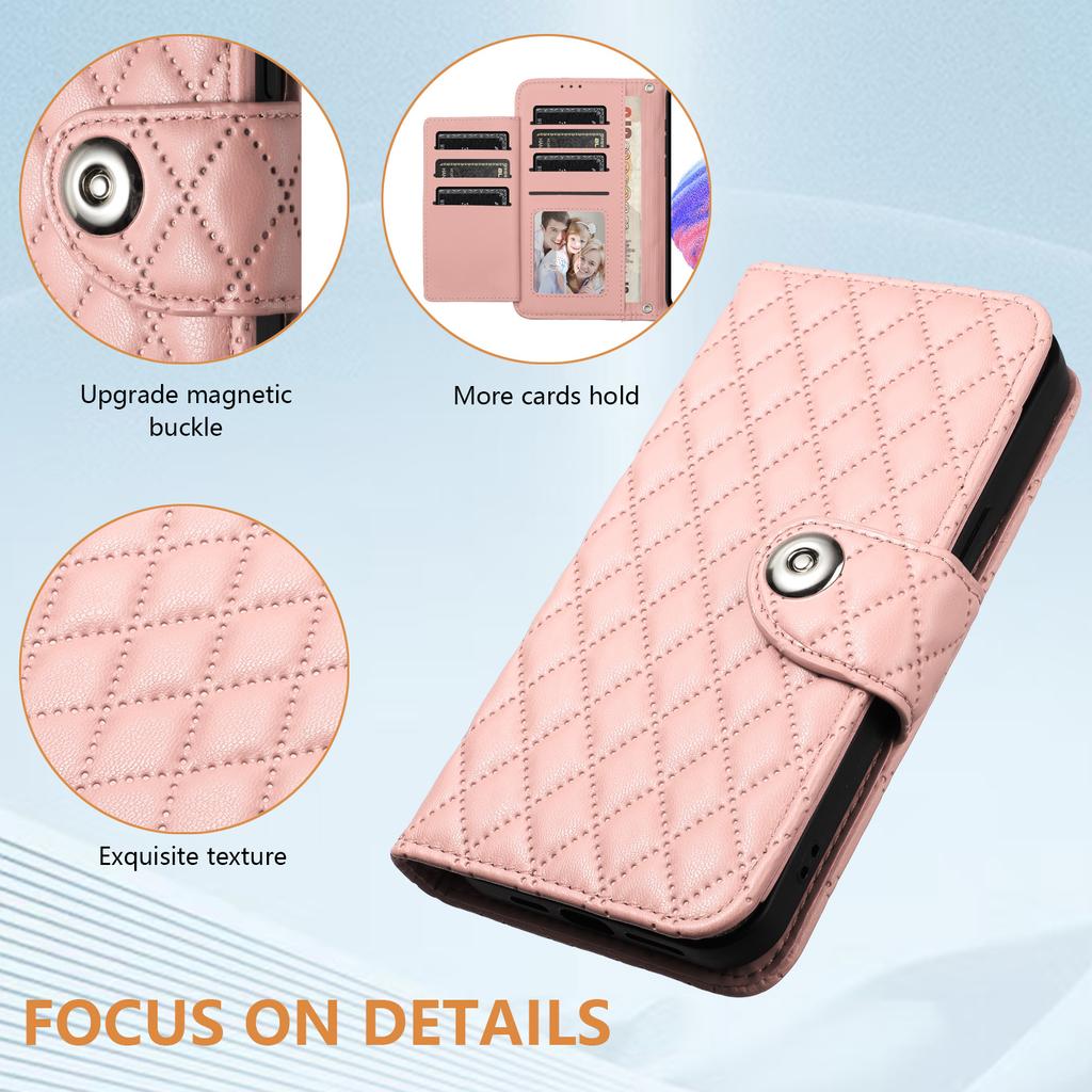 Чехол-кошелек из 6-цветной искусственной кожи с узором в ромбовидную клетку и ремешком на запястье для серии Infinix.Hot10,Hot20,Hot30,Hot40,Note 12,Note 30,Note 40,Smart 4...