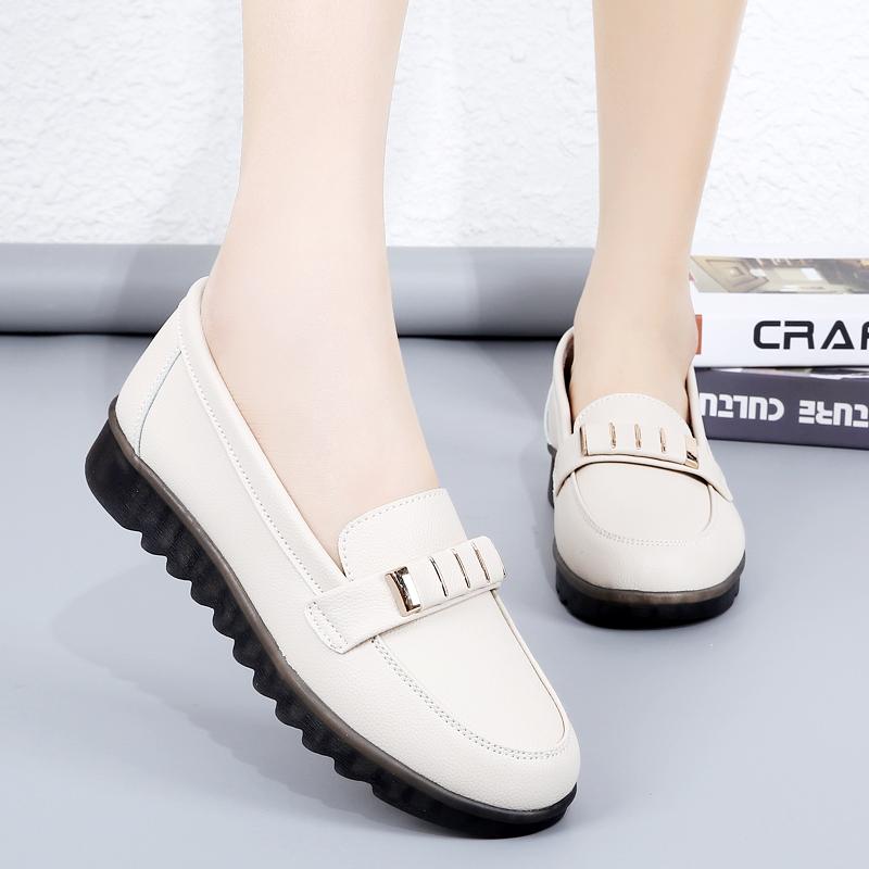 Girls Flat Shoes Womens Flat Shoes 2025 Spring Summer Shoes Women High Heels Leather Casual Women Casual Loafers