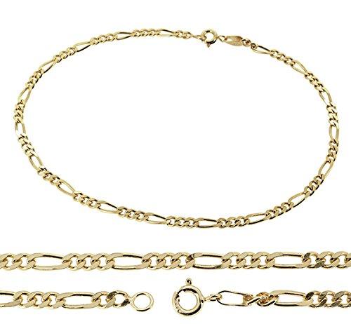 [Shinjuku Gin no Kura] Figaro Chain Gold-Colored Silver 925 Men's Anklet, Simple Design