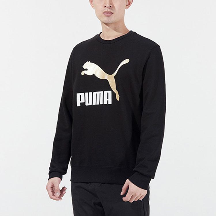 PUMA Sweatshirts Men's Black Crew Neck Moderate Regular 535278-01
