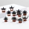 Plastic Mini Pagoda Statue Decor Pavilion Figurine New Pagoda Bonsai Decor