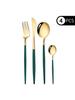 4-Piece Set Black Gold Cutlery Set Stainless Steel Knife Fork Spoon Silver Kitchen Supplies