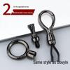 Luxury Men's Minimalist Metal Keychain with Waist Hanging Buckle - Anti-Lost Car Keyring Collection