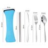 Портативная посуда из нержавеющей стали, 3/4/5 комплектов, походный нож, вилка, ложка и палочки для еды, подарочный набор, кухонные принадлежности