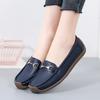35-44 Spring/Autumn Female Leather Flat Flat Shoe Nurse Shoes Shoes Retro Navy Blue Loafers for Women