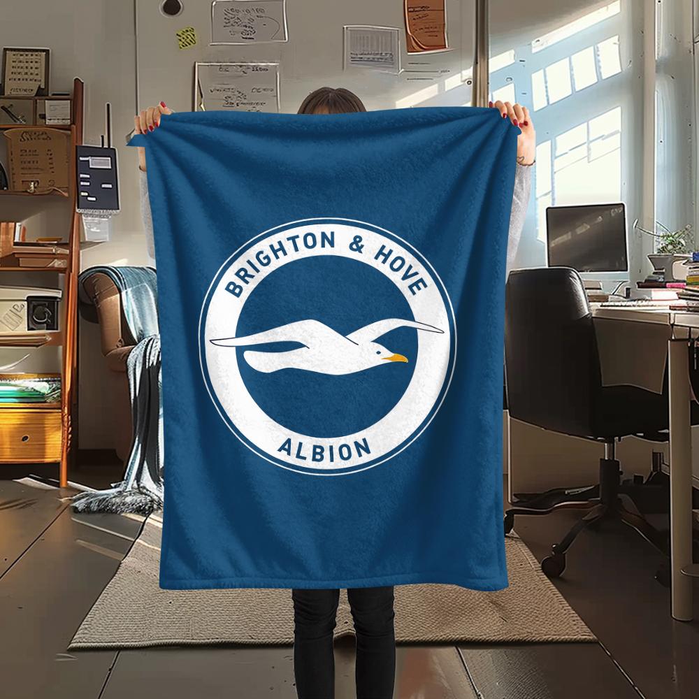 1 шт. Фланелевое одеяло с принтом Brighton, Высокое качество, Для всех сезонов, Декор для дома, Тепло и Уют, Идеально для Рождественских подарков