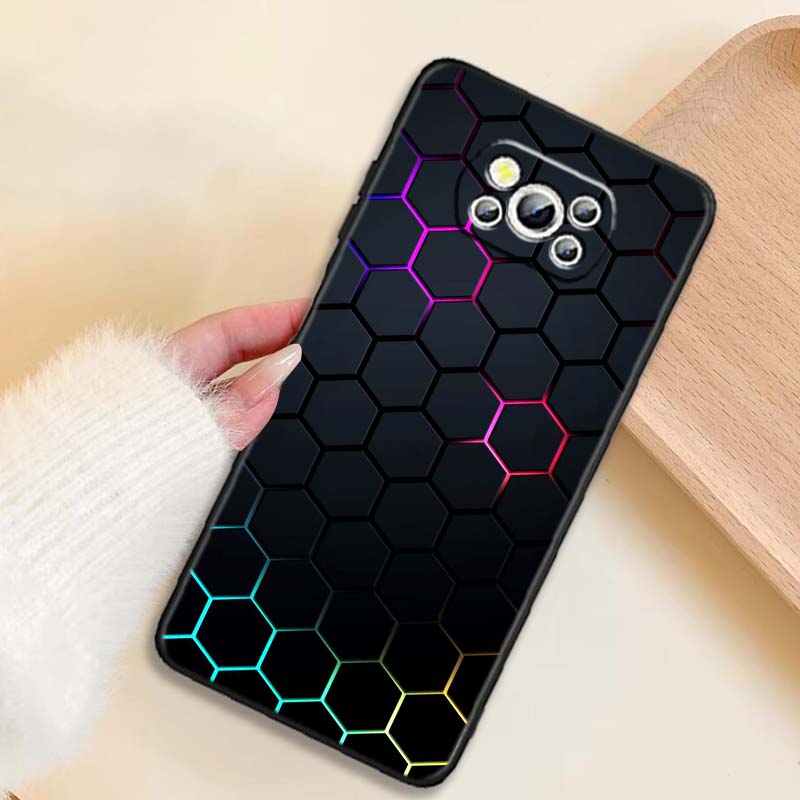 Креативный металлический узор Для Xiaomi Mi Poco F3 F4 F5 F6 X3 X4 X5 X6 X7 M3 M4 M5 M6 M7 GT Pro 5G Черный чехол для телефона