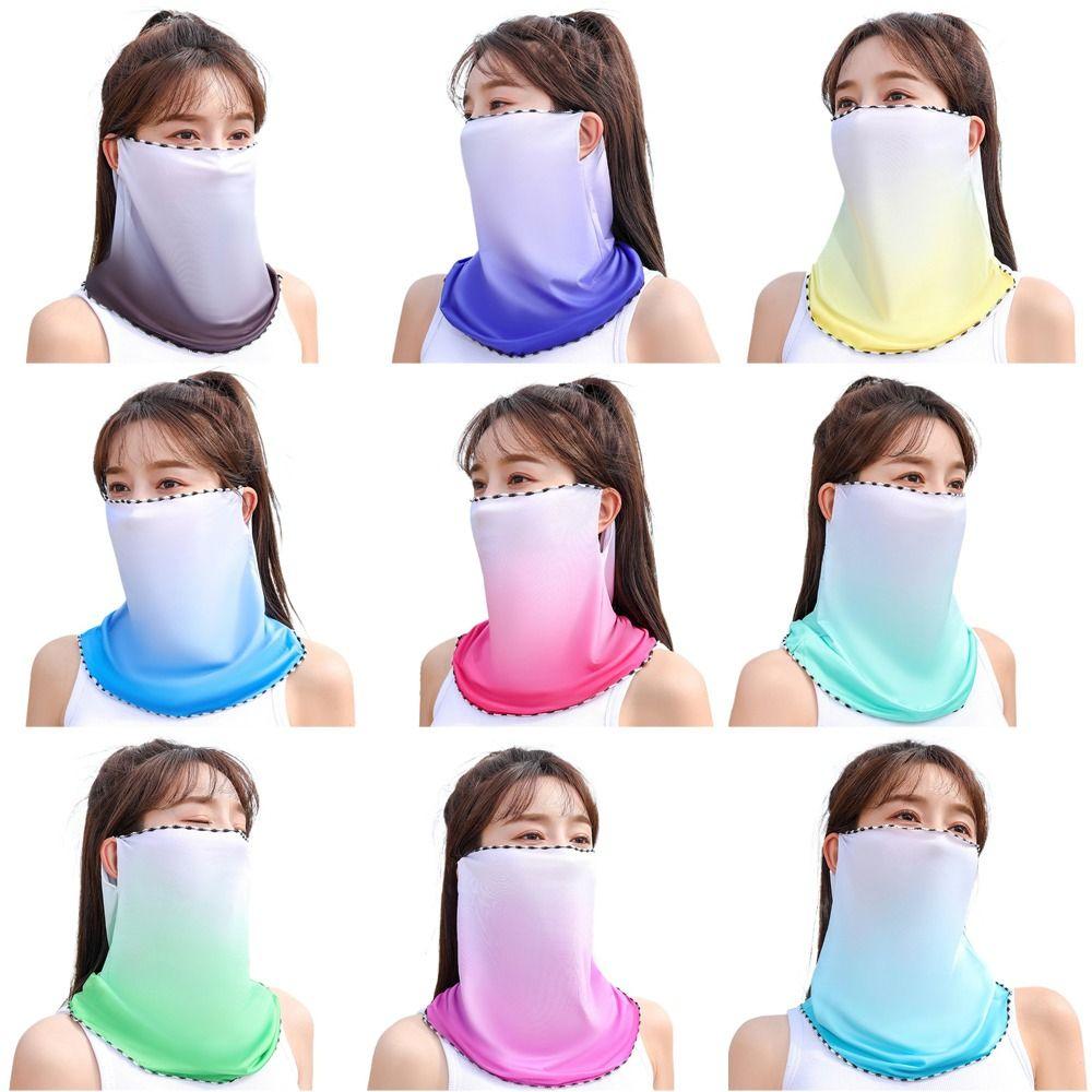 Outdoor Sun Protection Anti-UV Summer Sunscreen Mask Driving Face Mask Ice Silk Women Neckline Mask