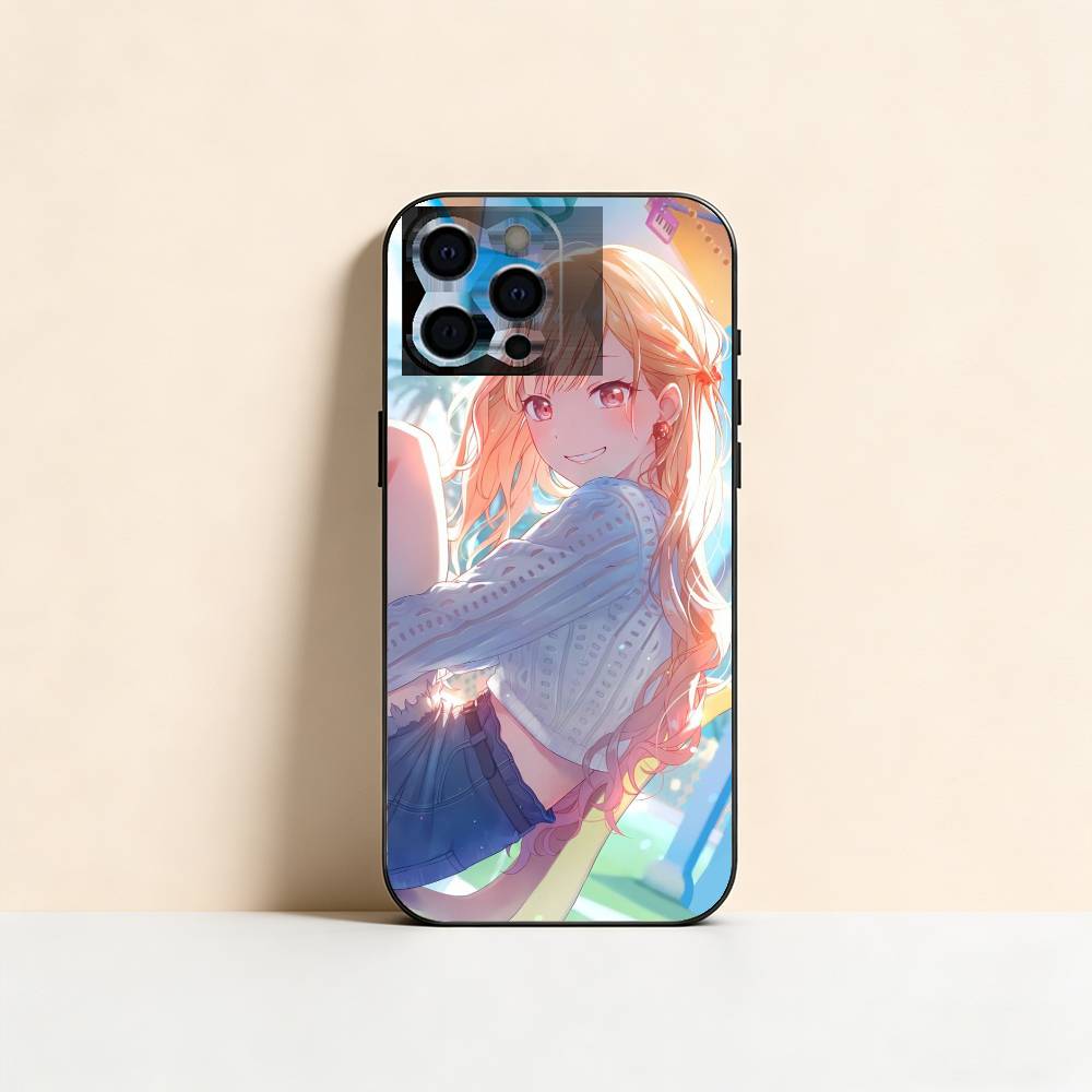 Тэнма Саки Игра P-Project S-Sekai Чехол для телефона Для iPhone 17,16,15,14,13,12,11 Plus,Pro Max,XS,Мягкий силикон Черная крышка