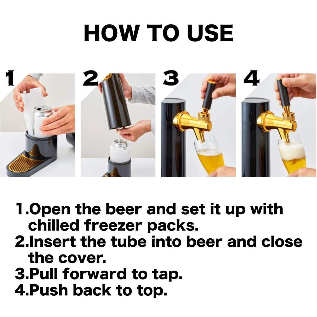 Green House Stand Beer Server Home Dry Battery Beer Server Home Compact Canned Beer Black GH-BEERO-BK