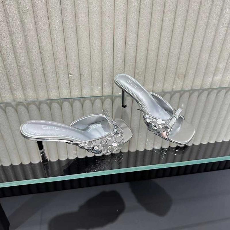 Модельер, летние женские тапочки, модные шлепанцы без шнуровки с узлом-бабочкой, уличное платье, сандалии на высоком каблуке