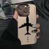 Черный креативный чехол для телефона в дизайне самолета для Apple iPhone 14, 15 Pro, 16 Pro Max, 17 Pro