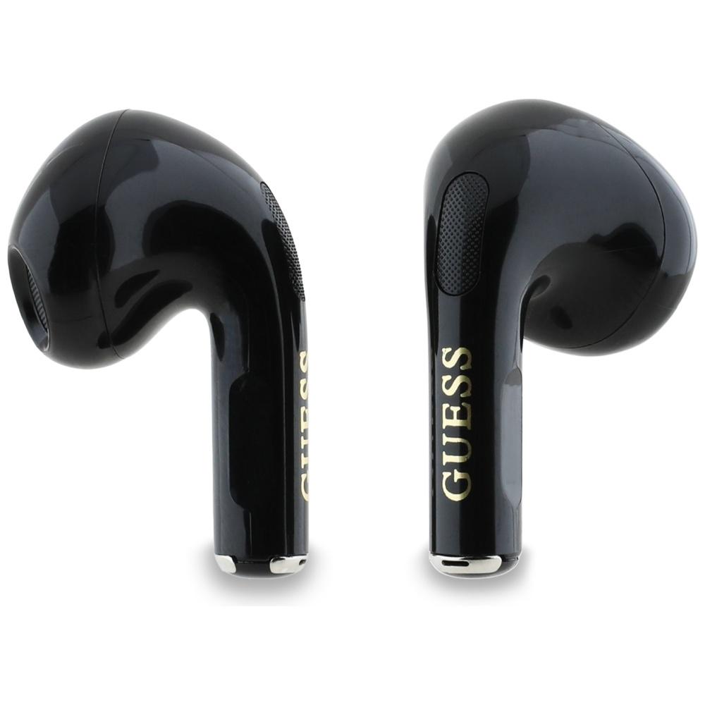 Tws Headphones Guess Glossy Effect        Printed Classic Logo & Charm Black