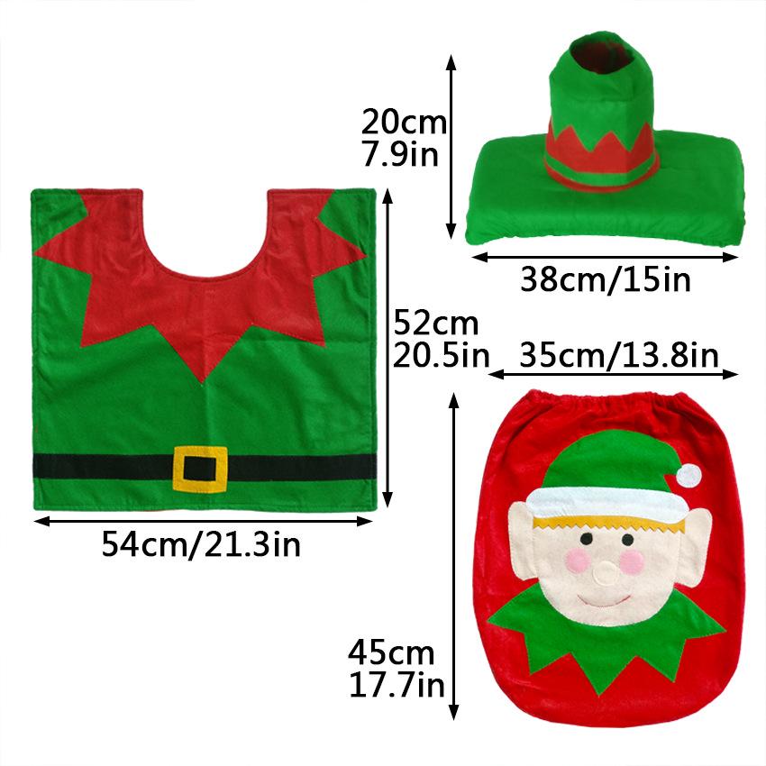Cute Christmas Toilet Seat Covers Creative Santa Claus Bathroom Mat Xmas Supplies for Home New Year Navidad Gift Decoration