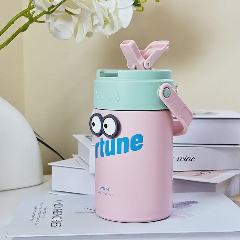 Innovative 316 Stainless Steel Straw Thermos: Portable Tea-Separation Vacuum Cup for Flowers and Tea