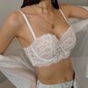 Women Sexy Lace Push Up Bra Small Chest Gathered Soft Steel Ring Anti Sagging Adjustment Half Cup Bra Underwear
