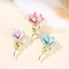 Magnolia Brooch Zinc Alloy Pin with Oil Dripping Process Decorative Pin T-Shirts Dresses Coats Badge Jewelry Accessory