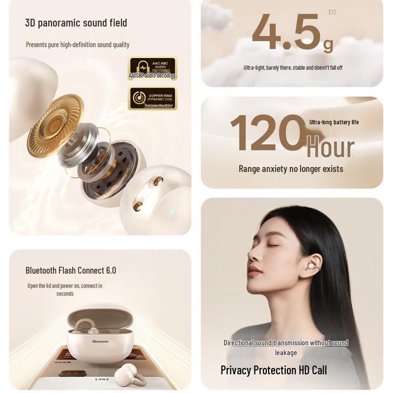 Спортивные Bluetooth-наушники Newman LY63 Pro с открытым ухом, на зажиме