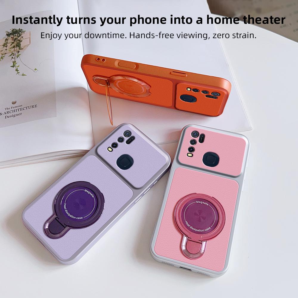 Чехол для Vivo Y70 Чехол для Vivo Y50 Чехол для Vivo Y30 Y50 Y70 из кожи Магнитная подставка Держатель Magsafe Подставка Чехол